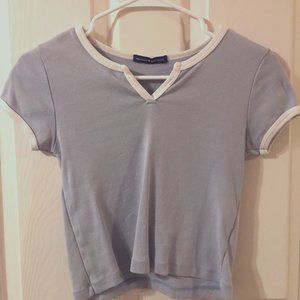 rare brandy mevlille blue v neck top